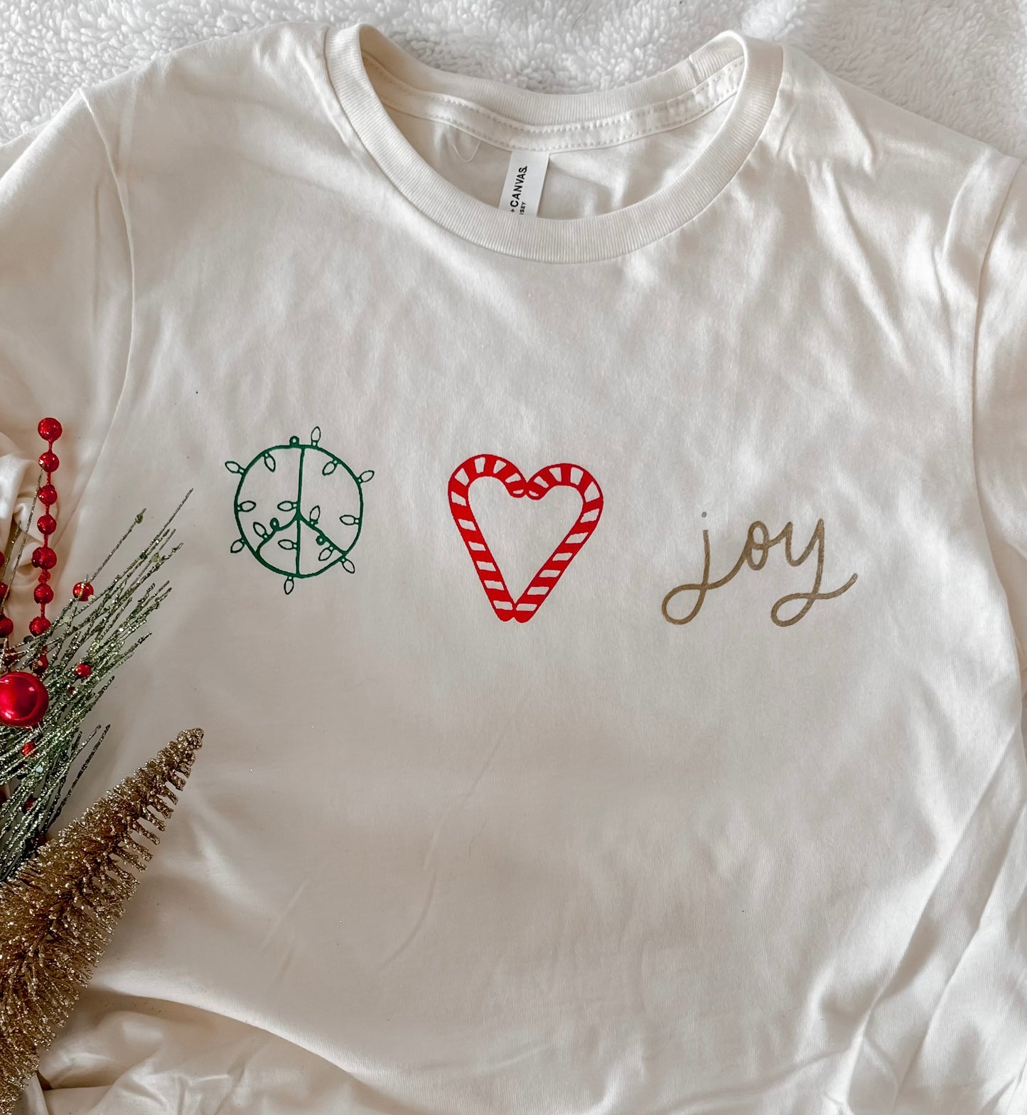 Holiday Peace, Love, & Joy Toddler Short Sleeve