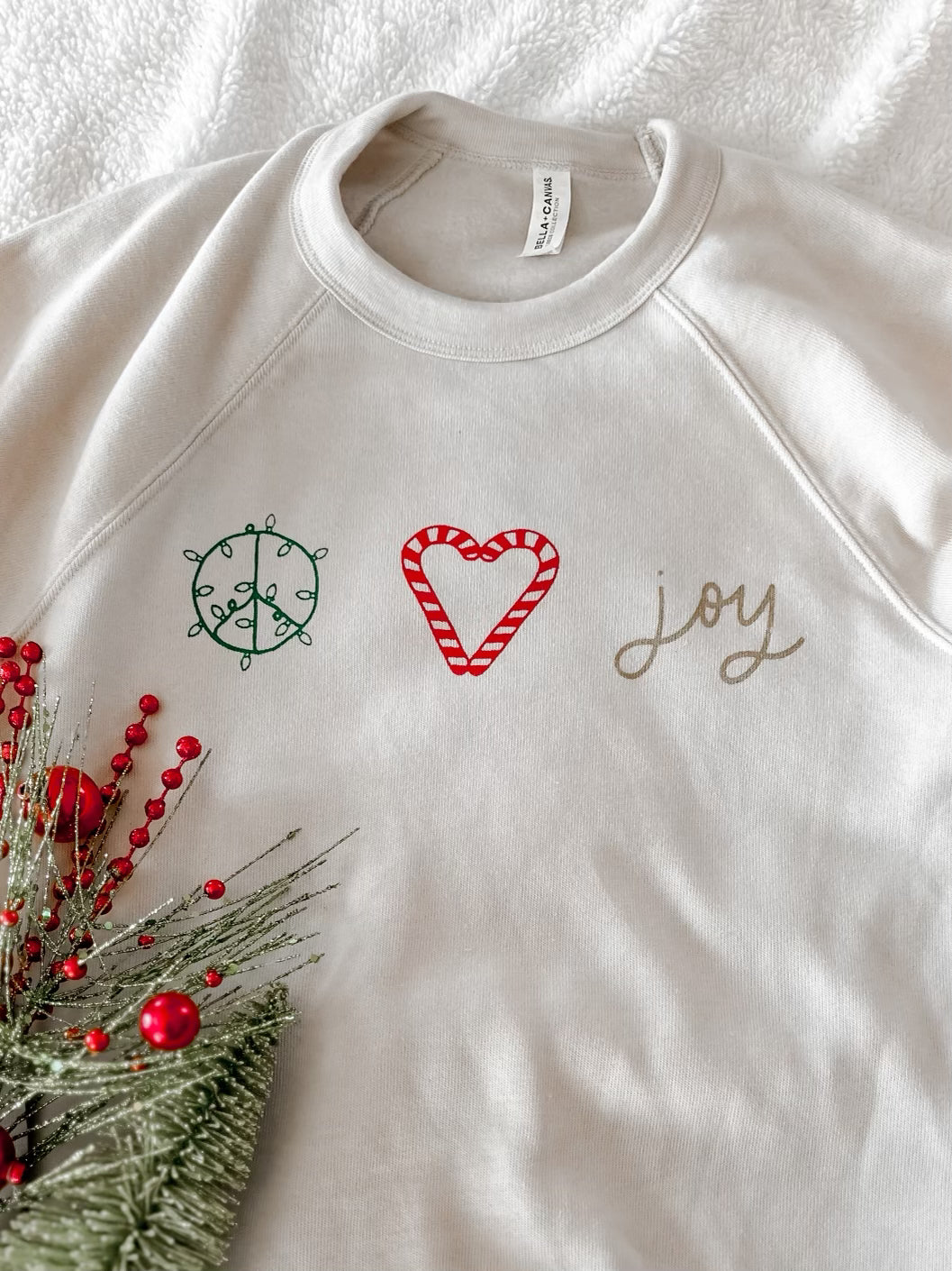 Holiday Peace, Love, & Joy Crewneck